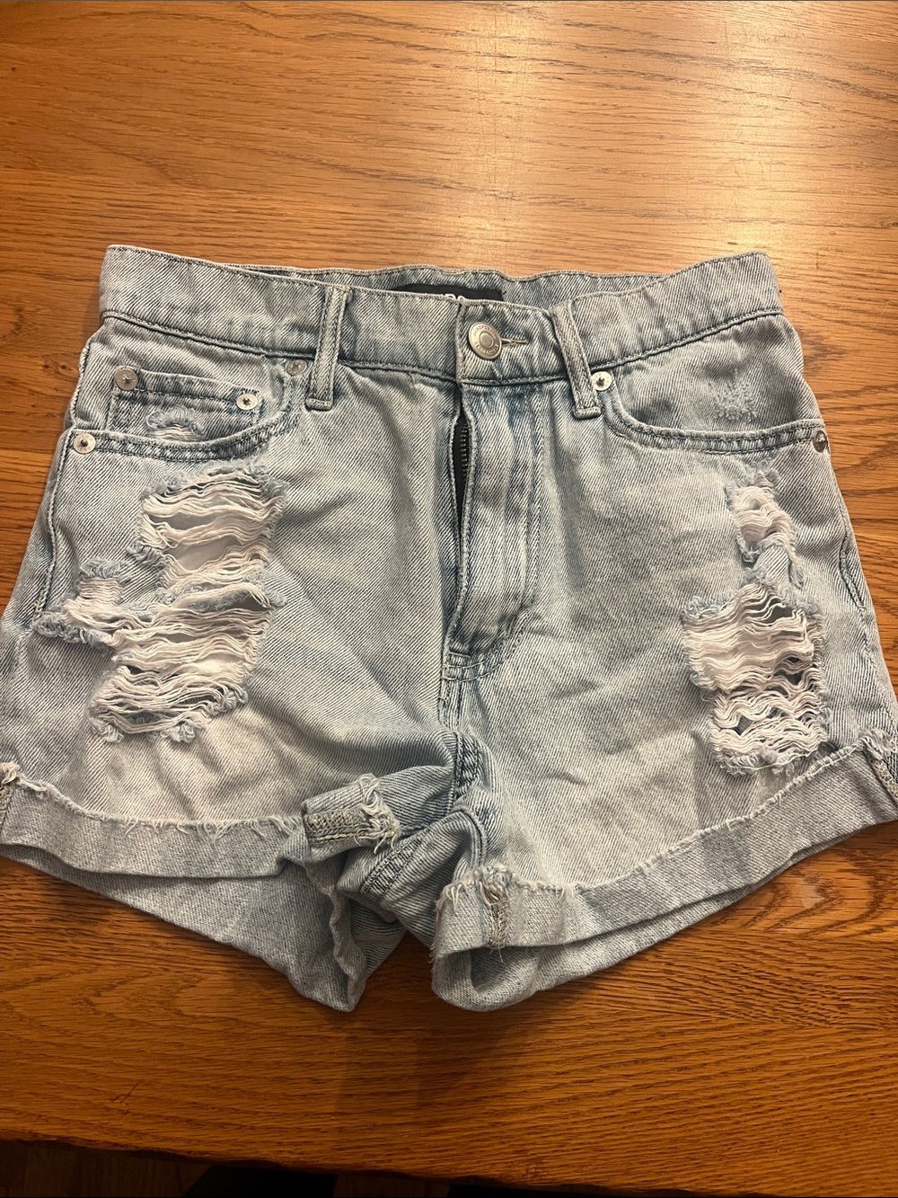 Aeropostale Light Blue Distressed Denim Shorts
